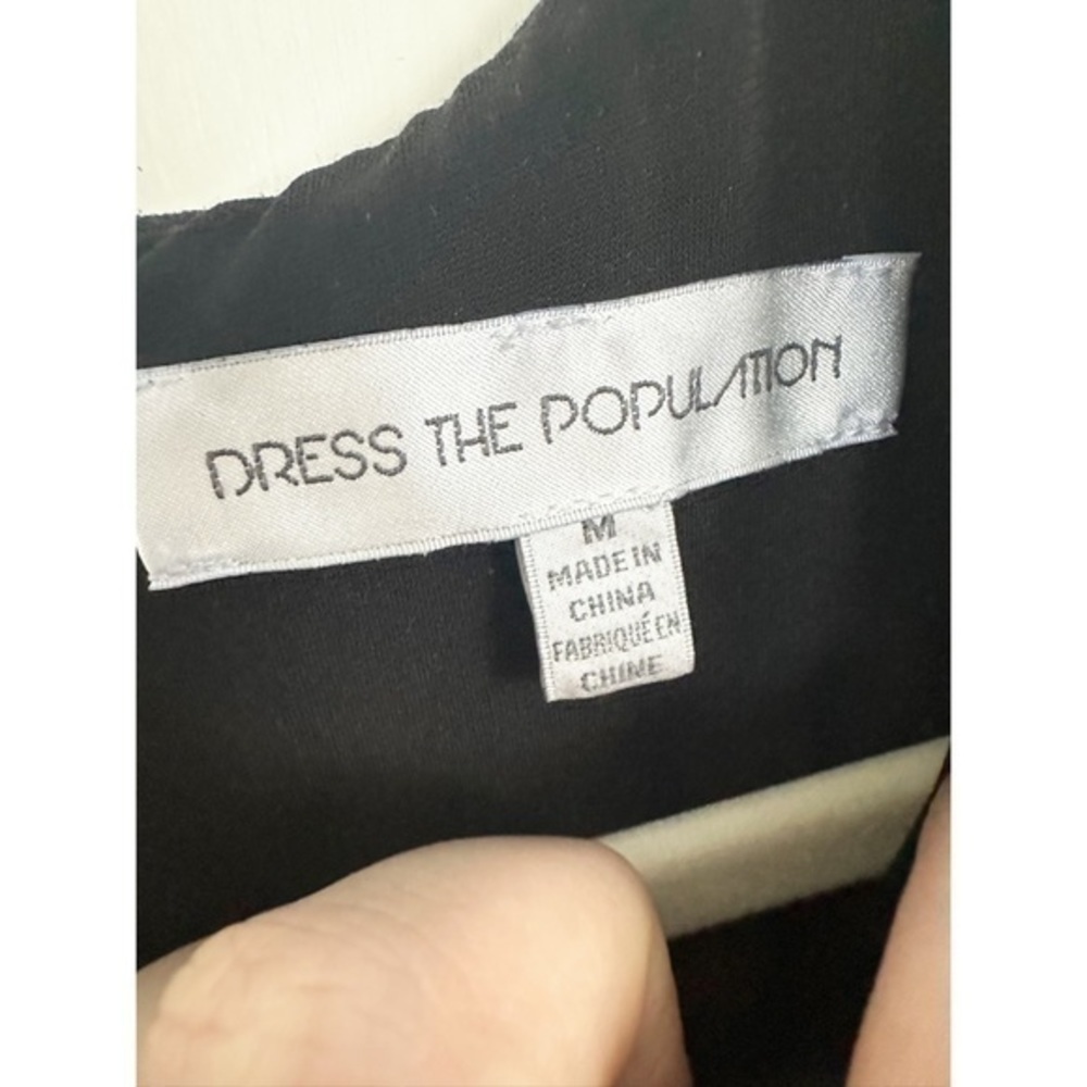 Dress The Population Dress Size Medium Sloane Black Mesh Bodycon Cocktail - Picture 4 of 5